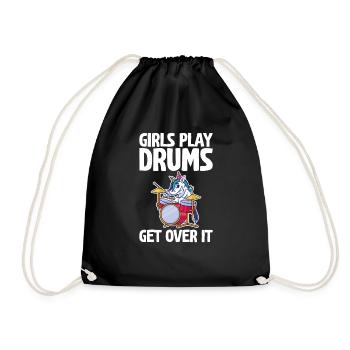 Girls Play Drums, Get Over It 2 - Drawstring Bag - black - Front