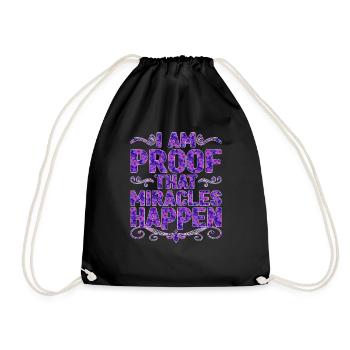I Am Proof That Miracles Happen 5 - Drawstring Bag - black - Front