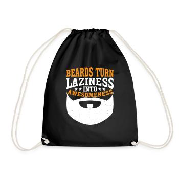 Beards Turn Laziness Into Awesomeness 3 - Turnbeutel - Schwarz - Vorne