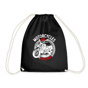 Motorcycles And Mascara 2 - Drawstring Bag - black - Front