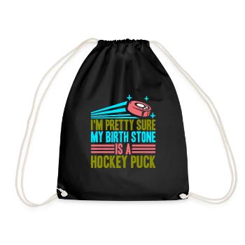 Je suis presque sûr que ma pierre de naissance est une rondelle de hockey 3 - Sac de sport léger - noir - Devant