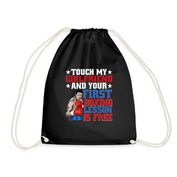 Touch My Girl And Your First Boxing Is Free 2 - Turnbeutel - Schwarz - Vorne