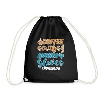 Gommages à café et gants en caoutchouc #nurselife 4 - Sac de sport léger - noir - Devant