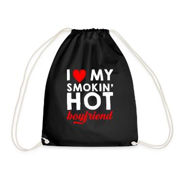 I Love My Smokin' Hot Boyfriend 2 - Turnbeutel - Schwarz - Vorne