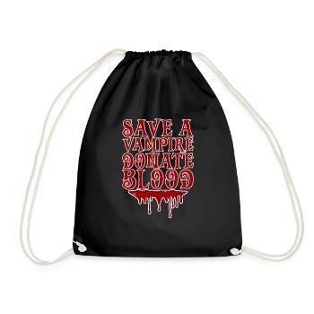 Save A Vampire, Donate Blood 2 - Turnbeutel - Schwarz - Vorne