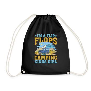 Je suis une Flip Flops et Camping Kinda Girl 3 - Sac de sport léger - noir - Devant