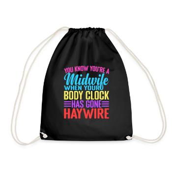 When Your Body Clock Has Gone Haywire 2 - Drawstring Bag - black - Front