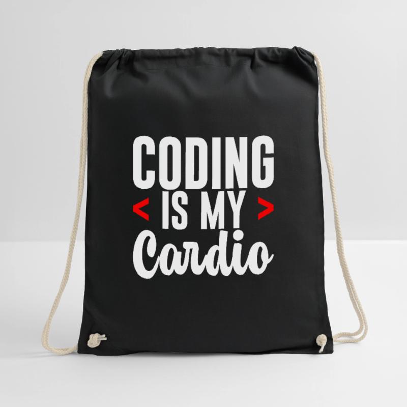Coding Is My Cardio 2 Drawstring Bag