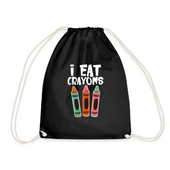 I Eat Crayons 4 - Turnbeutel - Schwarz - Vorne