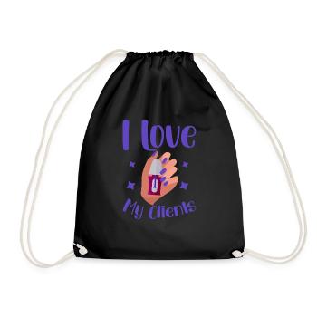 I Love My Clients 4 - Drawstring Bag - black - Front