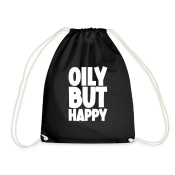 Oily But Happy - Drawstring Bag - black - Front