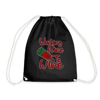 Working Nine To Wine 4 - Drawstring Bag - black - Front
