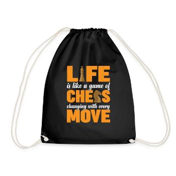 Life Is Like A Game Of Chess 3 - Turnbeutel - Schwarz - Vorne