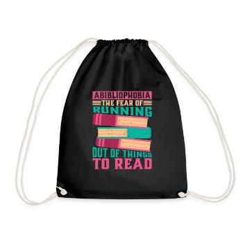 Abibliophobia, Running Out Of Things To Read 2 - Drawstring Bag - black - Front