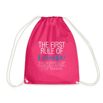 The First Rule Of Karaoke 3 - Drawstring Bag - fuchsia - Front