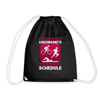 I Survived My Husband's Training Schedule 20 - Turnbeutel - Schwarz - Vorne