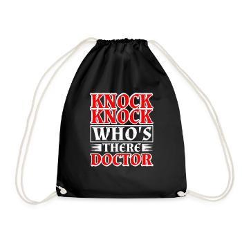 Knock Knock Who's There Doctor 12 - Turnbeutel - Schwarz - Vorne
