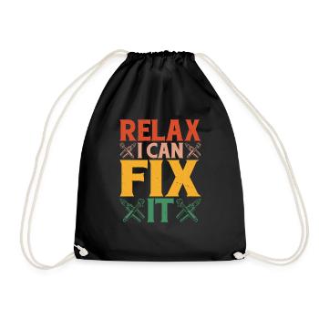 Relax I Can Fix It 14 - Drawstring Bag - black - Front