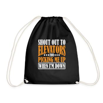 Aux ascenseurs pour venir me chercher quand je suis en bas 7 - Sac de sport léger - noir - Devant