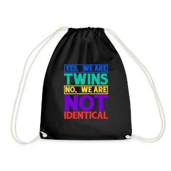 Yes, We Are Twins, No, We Are Not Identical 10 - Drawstring Bag - black - Front