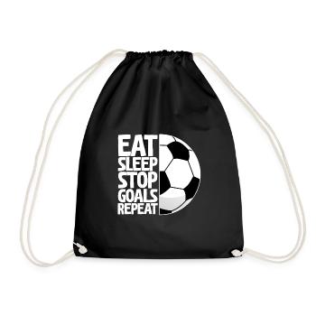 Eat Sleep Stop Goals Repeat 2 - Turnbeutel - Schwarz - Vorne
