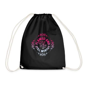 Flawed And Still Worthy 4 - Drawstring Bag - black - Front