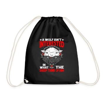 Un loup ne s’intéresse pas à ce que pensent les moutons - Sac de sport léger - noir - Devant