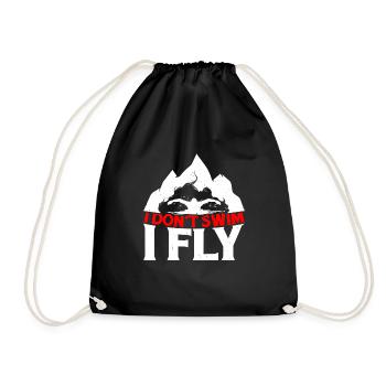 I Don't Swim I Fly 2 - Turnbeutel - Schwarz - Vorne