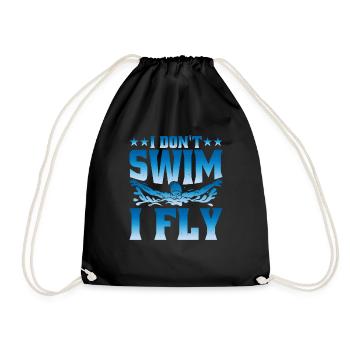 I Don't Swim I Fly - Turnbeutel - Schwarz - Vorne
