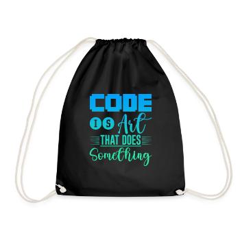 Code Is Art That Does Something 4 - Drawstring Bag - black - Front