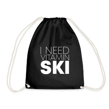 I Need Vitamin Ski - Drawstring Bag - black - Front