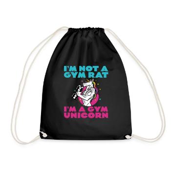 I'm Not A Gym Rat I'm A Gym Unicorn 2 - Drawstring Bag - black - Front