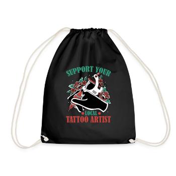 Support Your Local Tattoo Artist 3 - Turnbeutel - Schwarz - Vorne