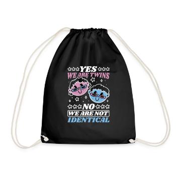 Yes, We Are Twins, No, We Are Not Identical 15 - Drawstring Bag - black - Front