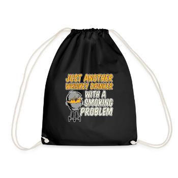 Just Another Whiskey Drinker With Smoking Problem2 - Drawstring Bag - black - Front