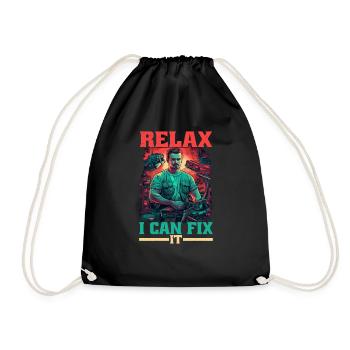 Relax I Can Fix It 17 - Drawstring Bag - black - Front