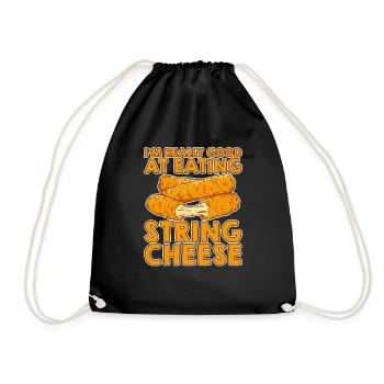 I'm Really Good At Eating String Cheese 2 - Drawstring Bag - black - Front