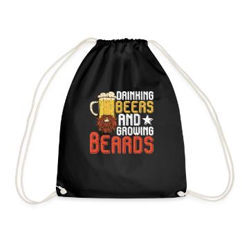 Bières à boire et faire pousser la barbe 2 - Sac de sport léger - noir - Devant