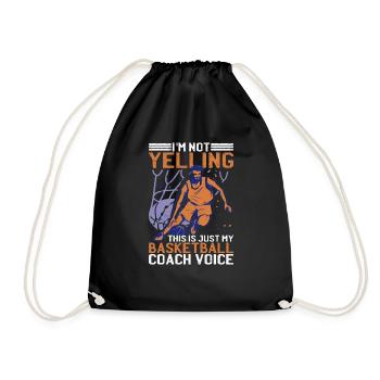 This Is Just My Basketball Coach Voice 2 - Drawstring Bag - black - Front