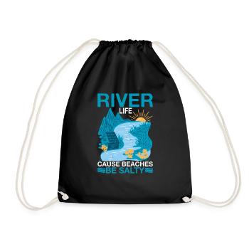 River Life Cause Beaches Be Salty 3 - Drawstring Bag - black - Front