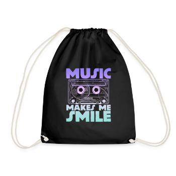 Music Makes Me Smile 4 - Drawstring Bag - black - Front