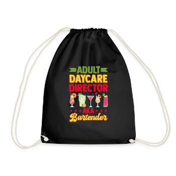 Adult Daycare Director Aka Bartender - Drawstring Bag - black - Front