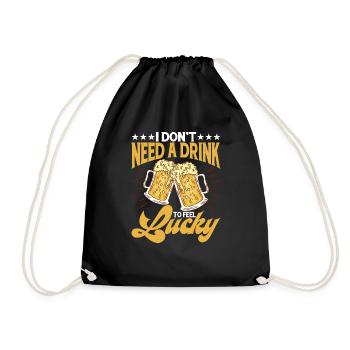 Je n’ai pas besoin d’un verre pour me sentir chanceux 3 - Sac de sport léger - noir - Devant