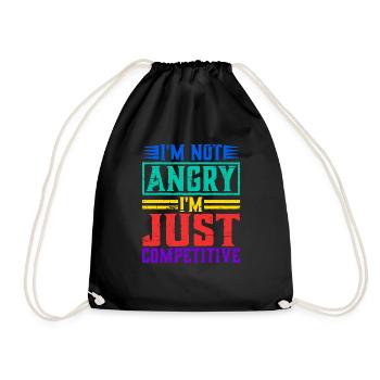 I'm Not Angry I'm Just Competitive - Drawstring Bag - black - Front