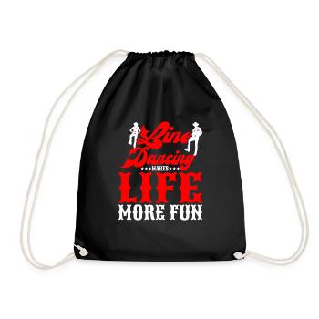 Line Dancing Makes Life More Fun - Drawstring Bag - black - Front