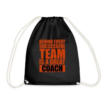 Behind Every Successful Team Is A Great Coach 4 - Turnbeutel - Schwarz - Vorne