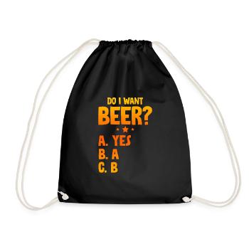 Do I Want Beer, A Yes 2 - Drawstring Bag - black - Front