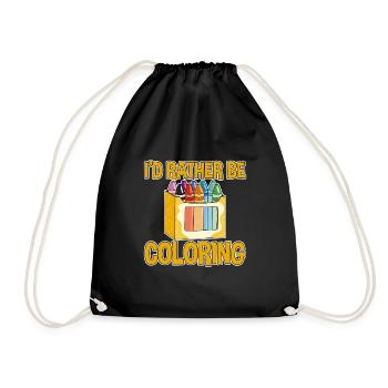 I'd Rather Be Coloring - Turnbeutel - Schwarz - Vorne
