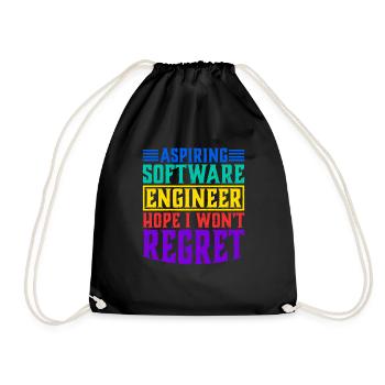 Aspiring Software Engineer, Hope I Won't Regret - Drawstring Bag - black - Front