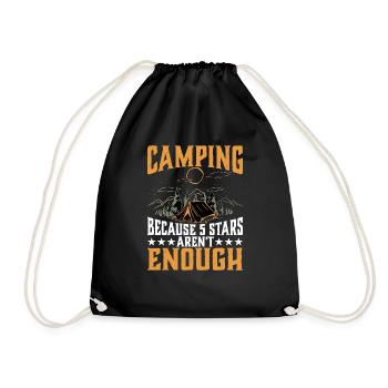 Camping Because 5 Stars Aren't Enough 2 - Drawstring Bag - black - Front